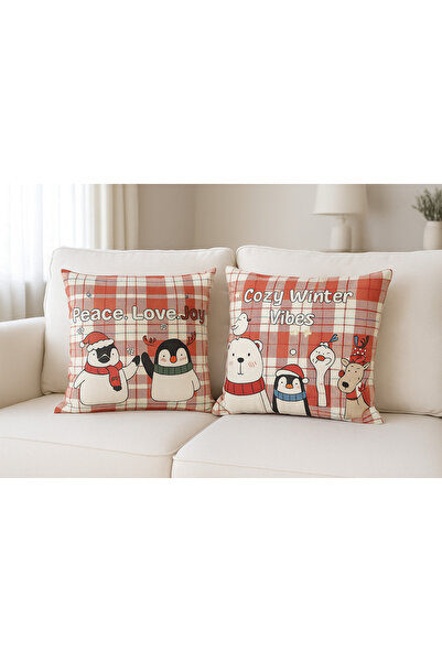 Limon Soft Χριστουγεννιάτικο θεματικό σετ με τύπωμα βελούδινων καλύμματα μαξι...