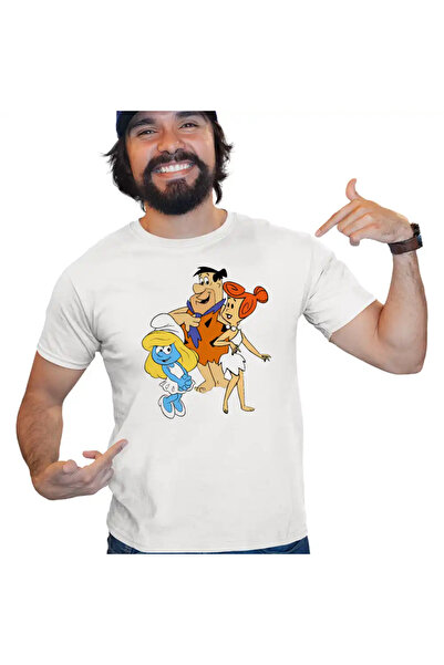 OEM Tricou Barbati Familia Flintstone Strumfita Strumfii