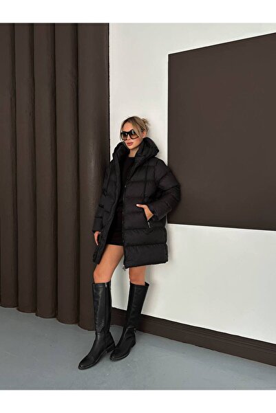 D'RECCY Women's Knee-Length K Hooded Inflatable Coat