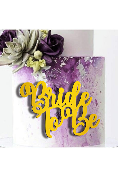 Bloom Atelier Cake Topper Minimalist Bride To Be, Oglinda Acrilica Auriu