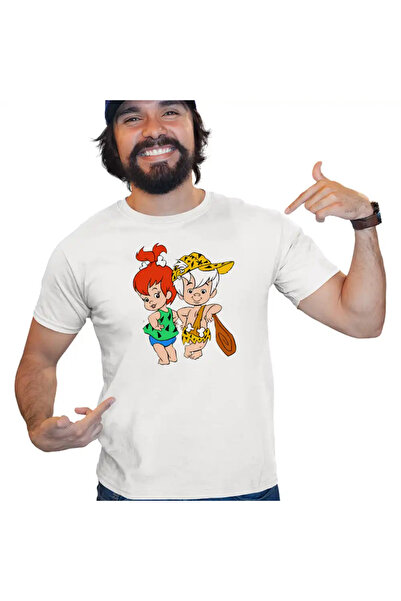 OEM Tricou Barbati Familia Flintstone Bamm Bamm Pebbles Bebelusi Epoca de Piatra
