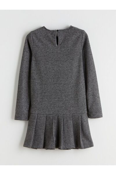 LC Waikiki LCW Kids Bisiklet Yaka Pileli Kız Çocuk Elbise