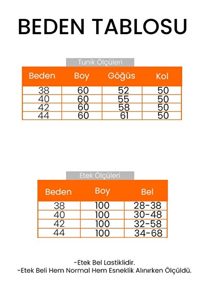 Bestenur Φούστα με φερμουάρ Τουνίκ Τζιν Διπλό Σετ 1643 - Μπλε