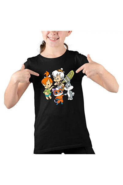 OEM Tricou Copii Fete Familia Flintstone Pebbles Bamm Bamm Super Pisicute Bug...