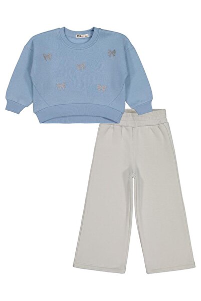 Civil Girls Fiyonk Nakışlı 2-5 Yaş Eşofman Takımı - Mavi 4-5 Yaş