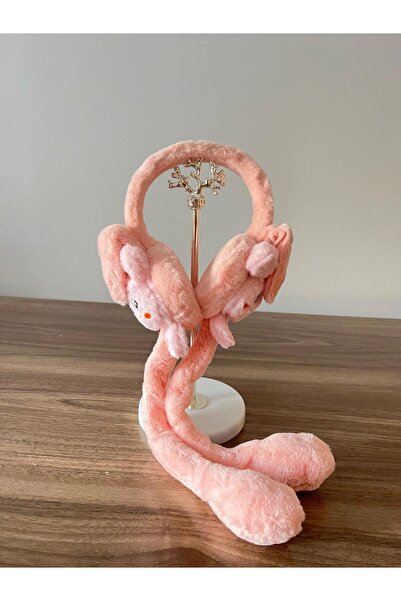 zyc Women/Girls Moving and Sound Rabbit Ear Plush Headphones