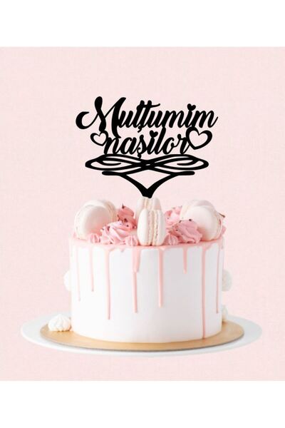 Bloom Atelier Cake Topper Nunta Botez Multumim nasilor, Plexiglas Negru