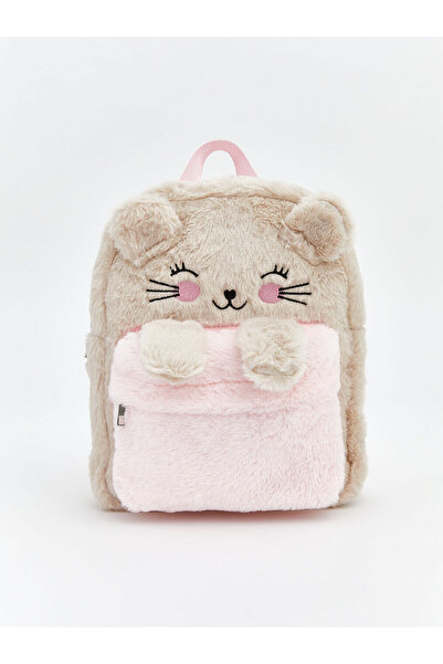 LC Waikiki Rucsac pentru fetiță din pluș cu figuri de animale Vision New Season