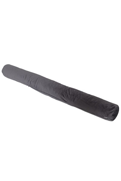OEM Velvet cylinder pillow, plain gray, removable cover 200x20 cm