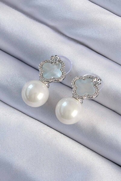 Skygo أقراط نسائية من حجر الزركون باللون الفضي والنحاسي بتصميم زهرة بسيطة - T...