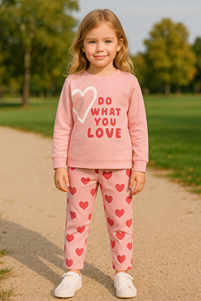 minikiss Girl's Stretch Fabric Single Jersey Fabric 100% Cotton Printed Bottom Top Set