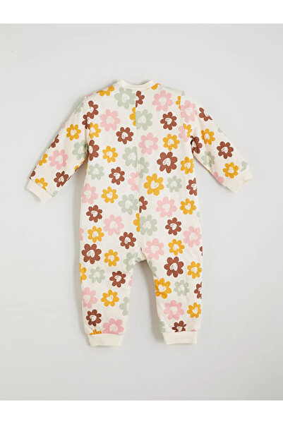 LC Waikiki 1.6 Tog Crew Neck Long Sleeve Floral Print Baby Girl Romper