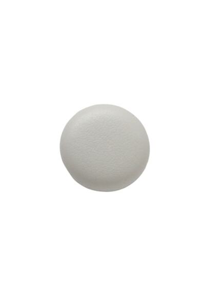 OEM Set of 50 round metal buttons covered in white faux leather, size 32
