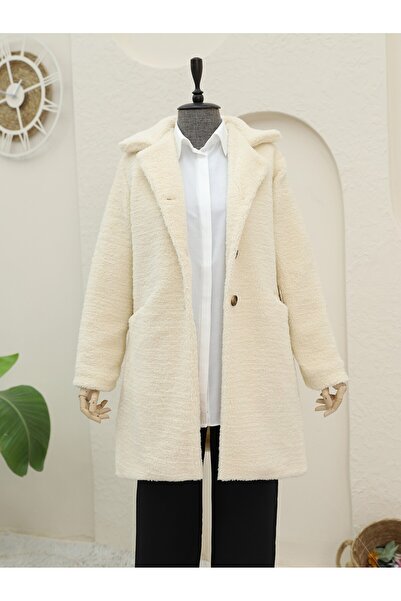 MissPul Buttoned Lined Plush Coat with Side Pockets