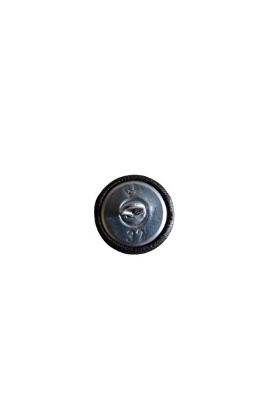 Eom Set of 100 metal shank buttons, round, covered in black faux leather, 2 cm