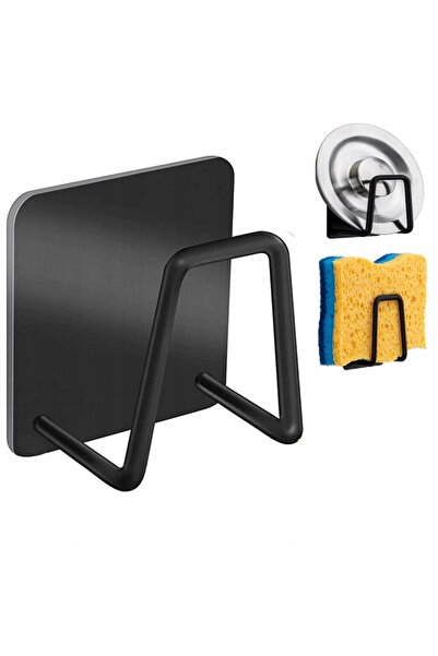 zola Self-adhesive sponge holder, Zola®, universal, steel, 5x5 cm, black