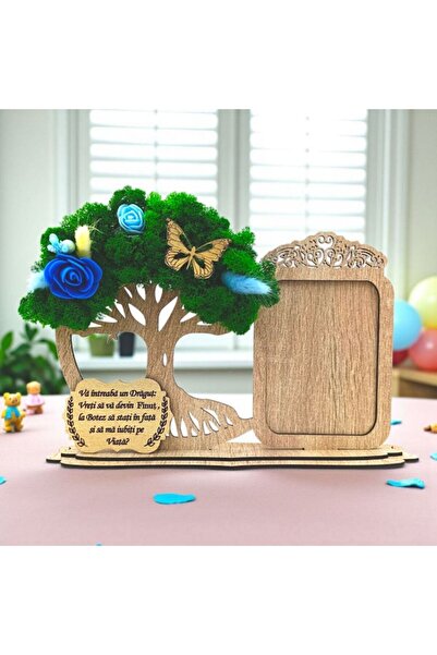 OEM Photo frame with the Tree of Life and lichens, message for Godparents/best friends, 30x18 cm