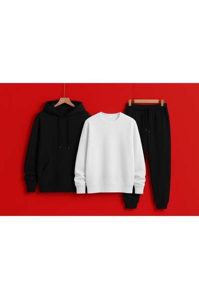 SILATU بدلة رياضية سوداء بقلنسوة سوداء من وايت سيفيرييكا