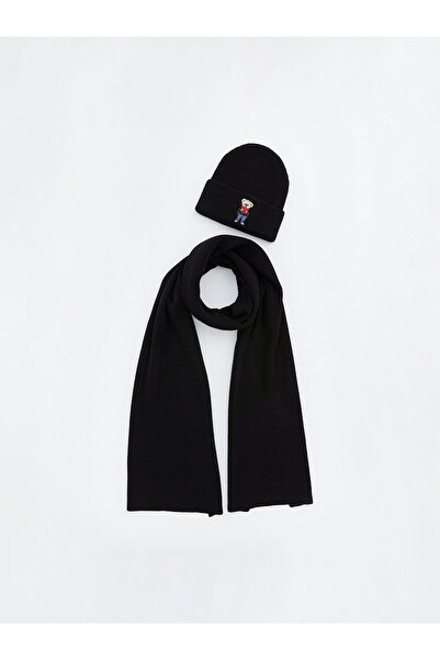 LC Waikiki وشاح وقبعة رجالية مطرزة من Peak New Season Bear Teddy