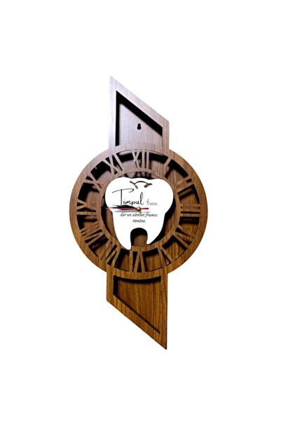 OEM Wall clock for Dentist, Blank decorative lichens, 60x30cm, Walnut