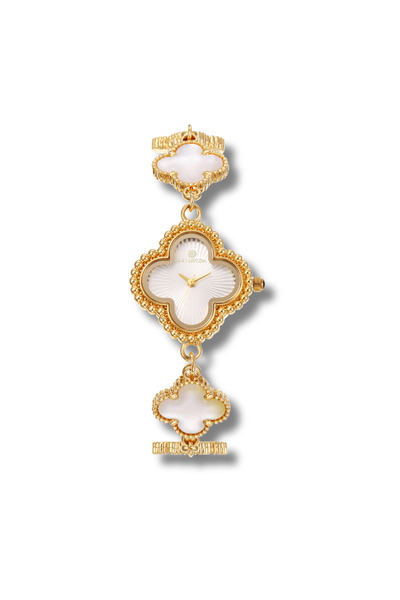 la vunton ساعة نسائية فخمة باللون الذهبي واللؤلؤ – تصميم أنيق يجمع بين الرقي والأنوثة