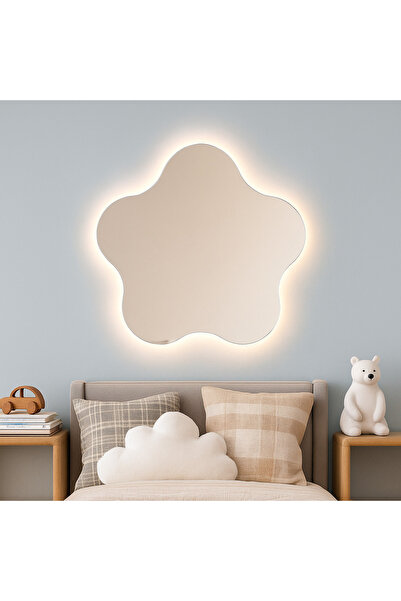 Digital LED Işıklı Yıldız Formlu Dekoratif Ayna – Çocuk Odası Dekoru