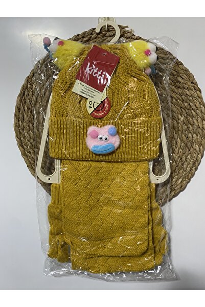 Kitti Scarf, Beanie, Glove Set, Set of 3, Premium Quality, Anti-Pilling Yarn Quality, Winter