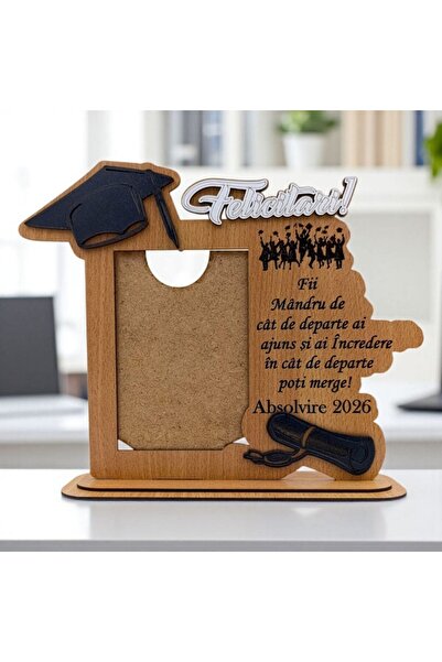 OEM Personalized graduation gift - Boy, model 2 - Wooden photo frame with engraved message