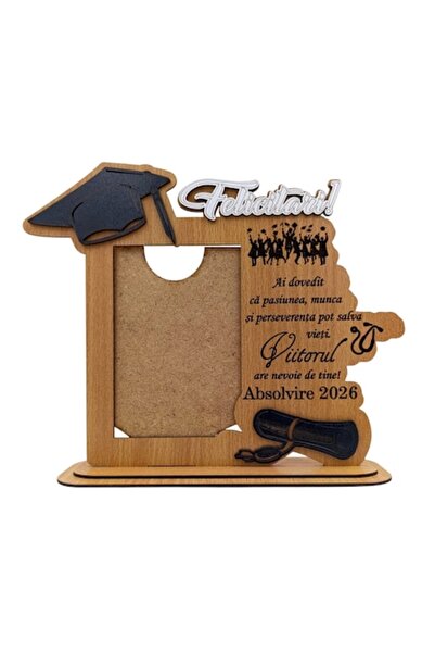 OEM Personalized graduation gift - Boy/Girl, model 3 - Wooden photo frame with engraved message