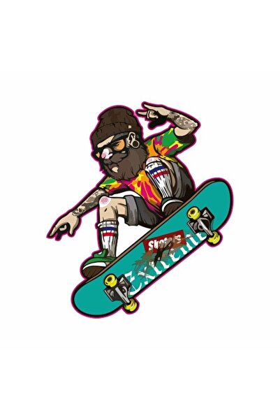 Generic Brand Embossed New Style Skateboard Motor and Auto Sticker Measures 7...