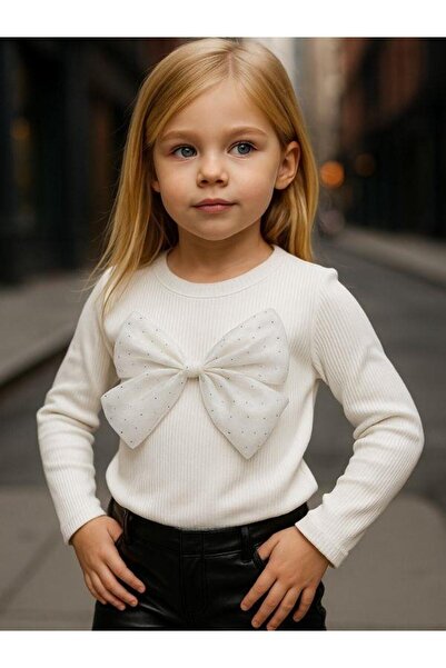 Zekids Girl's Cotton Stone Bow Blouse