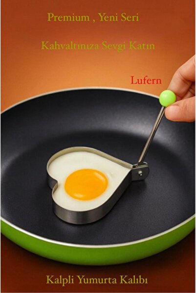 Lufern Paslanmaz Çelik Kalp Şekilli Kızartma Kalıbı Yumurta Omlet Krep Pankek...
