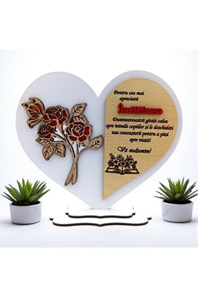 OEM Personalized gift for teacher, model 3 - heart with personalized message – 15 cm