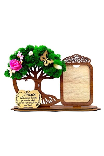 OEM Ramă foto,copacul vieții cu licheni pentru nași „Nașii sunt singura famil...