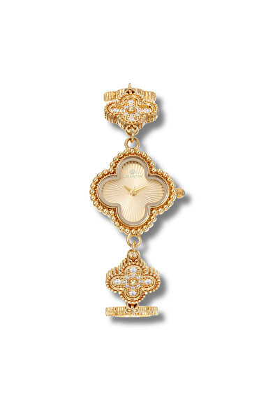 la vunton ساعة نسائية راقية باللون الذهبي الكامل – أنوثة وفخامة في تصميم واحد