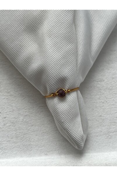 Pel Design خاتم من حجر الفوسفوسيديت المصنوع يدويًا قابل للتعديل باللون الذهبي