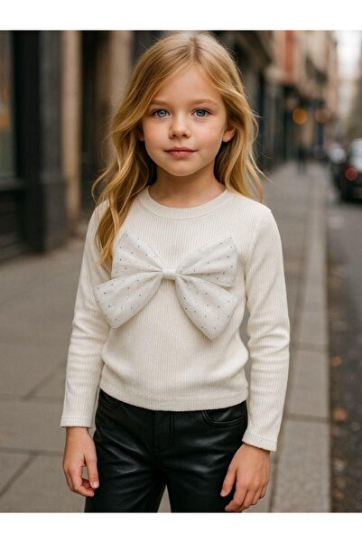 Zekids Girl's Cotton Stone Bow Blouse