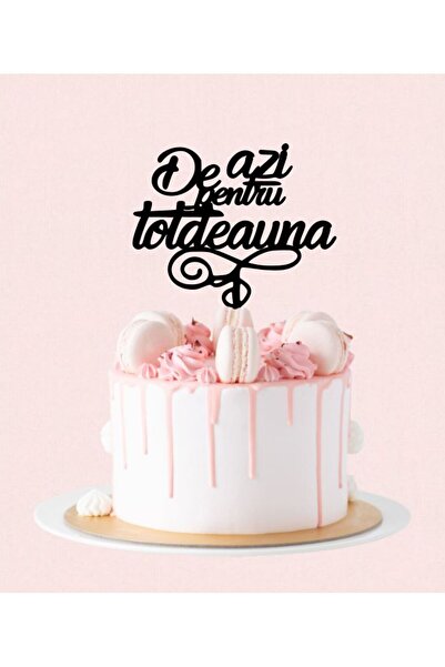 Bloom Atelier Cake Toper Nunta, De azi pentru totdeauna, Plexiglas Negru