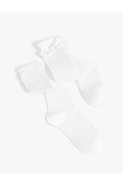 Koton Girl's Long Socks with Bow Detail (Aw 25)