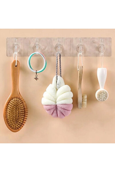 Skygo 5-Piece Self-Adhesive Strong Transparent Hanger - Door Back Kitchen Wall Bathroom Hanger