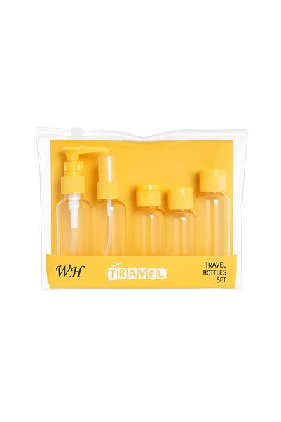 Generic 5PCs Orange Travel Bottles Kit Leak Proof Portable Toiletry Containers Set Clear Travel Size Cos