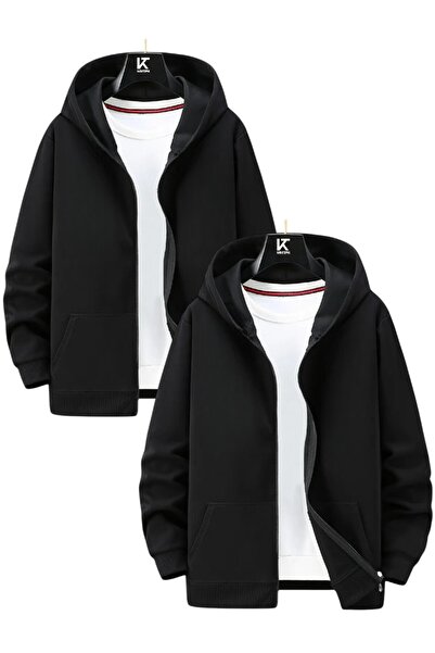 Karatopak 2-Piece Hooded Unisex Zippered Sweatshirt / Cardigan