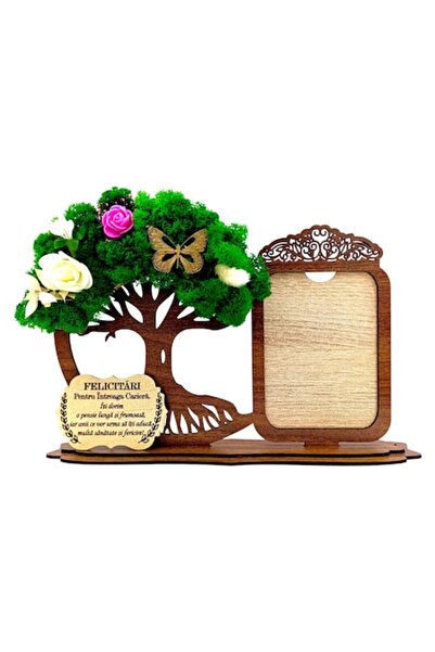 OEM Photo frame decoration with Tree of Life and lichens, message for retirees, model 2 — 30x18 cm, wa