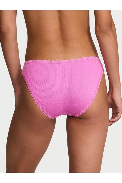 Victoria's Secret Βαμβακερό εσώρουχο μπικίνι με δαντέλα Pointelle