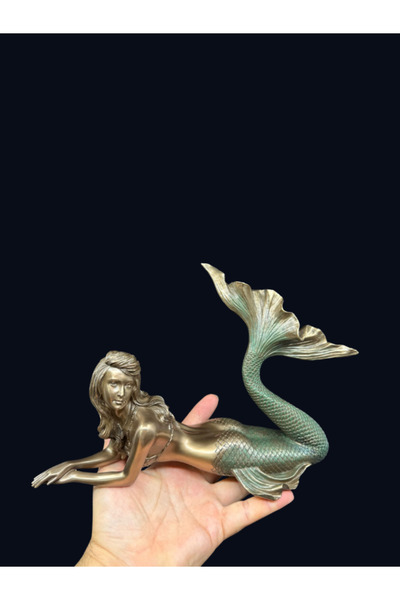 Veronese Design Denizkızı Heykel 29 cm Bronz Renk Dekoratif Obje