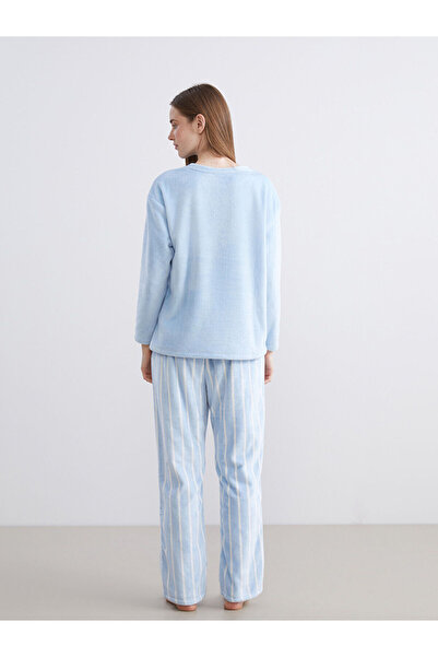 LC Waikiki Peak New Season pisică Set de pijamale pentru femei din pluș brodat