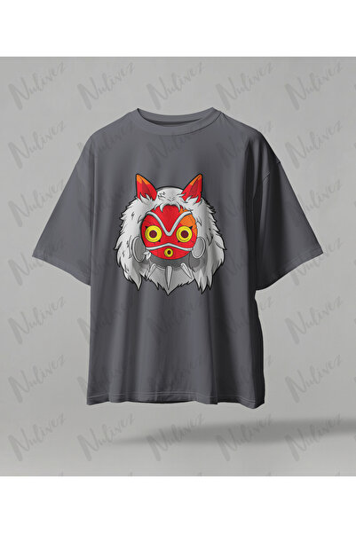Nulivez Anime Studio Ghibli Princess Mononoke Printed High Quality Compact Unisex Oversized T-Shirt