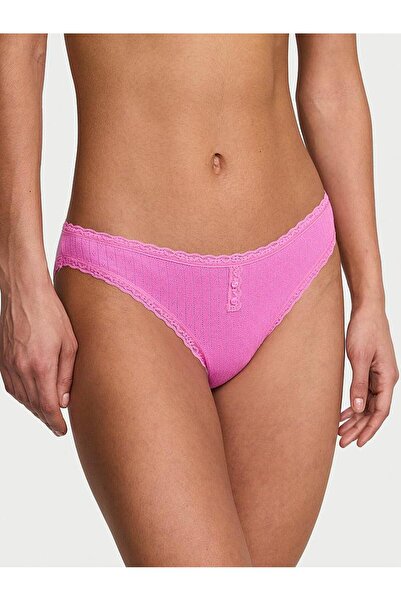Victoria's Secret Βαμβακερό εσώρουχο μπικίνι με δαντέλα Pointelle