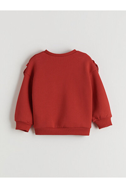 LC Waikiki Peak Yeni Sezon Bebe Yaka Baskılı Uzun Kollu Kız Çocuk Sweatshirt