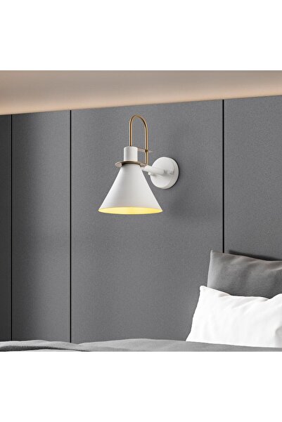 MOİRA شمعدان حائط معدني حديث من أركو باللون الأبيض، مصباح حائط بتصميم إسكندنافي ARCO-15041